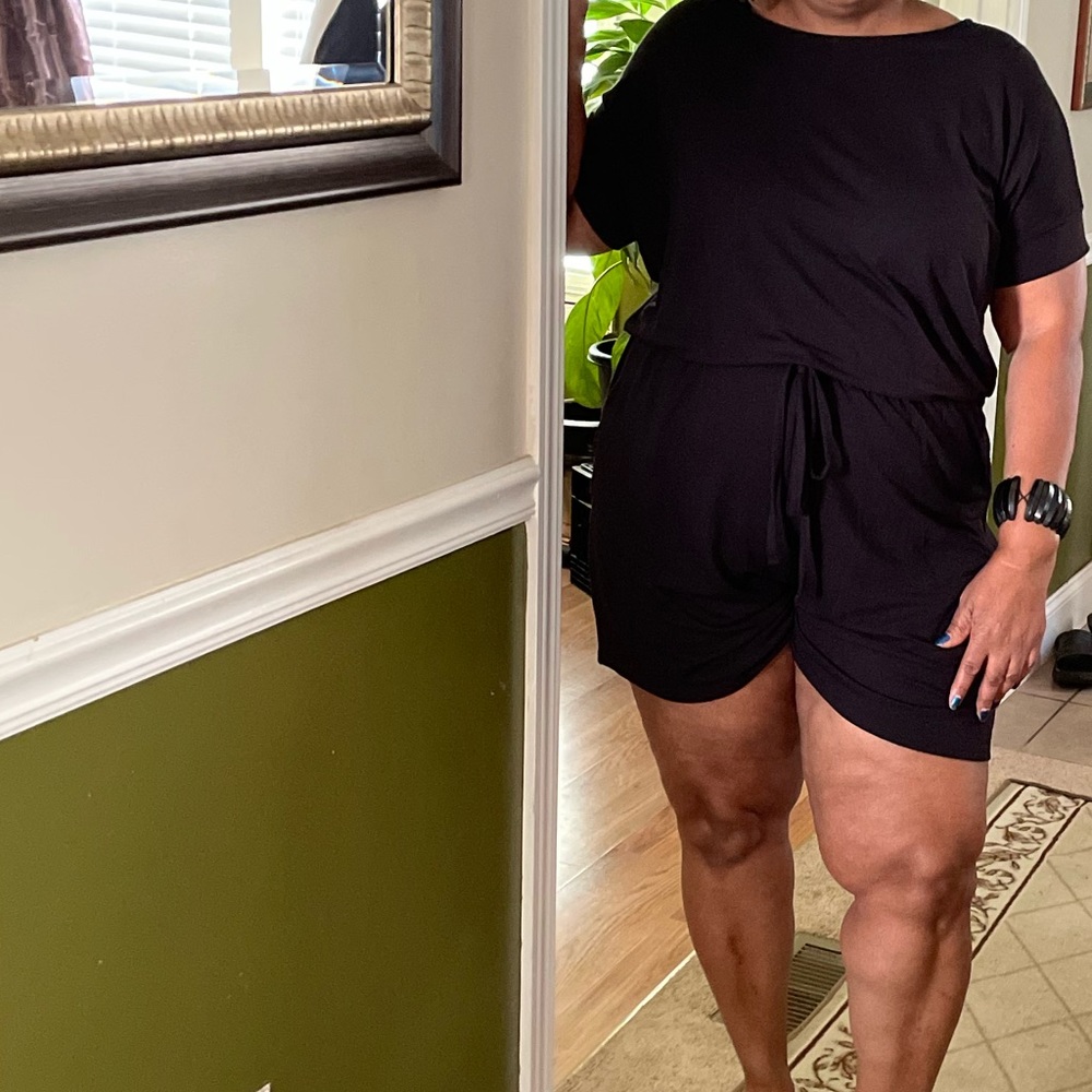 Plus size short sleeve romper